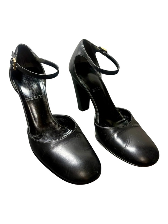 Bally Shoes - BALLY Black Leather Ankle-Strap Pumps
